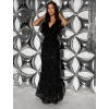 Černé společenské dlouhé šaty HENTARI s flitry