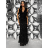 Černé společenské dlouhé šaty HENTARI s flitry