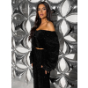Černý flitrovaný kalhotový třpytivý komplet BEMARI