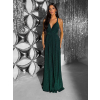 Smaragdové dlouhé vázací variabilní společenské šaty CUPAUCA
