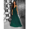 Smaragdové dlouhé vázací variabilní společenské šaty CUPAUCA
