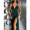 Smaragdové dlouhé vázací variabilní společenské šaty CUPAUCA