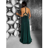Smaragdové dlouhé vázací variabilní společenské šaty CUPAUCA