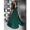 Smaragdové dlouhé vázací variabilní společenské šaty CUPAUCA