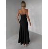 Černé třpytivé společenské dlouhé šaty AVENZA s rozparkem