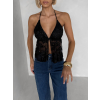Černý třpytivý top SCARLET s flitry