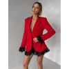 Červené elegantní sakové šaty GIACCA s krajkou
