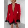 Červené elegantní sakové šaty GIACCA s krajkou