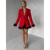 Červené elegantní sakové šaty GIACCA s krajkou