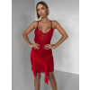 Červené krátké flitrované krátké šaty GLARE