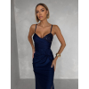 Tmavě modré společenské dlouhé šaty ALVEA