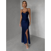 Tmavě modré společenské dlouhé šaty ALVEA