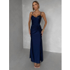 Tmavě modré společenské dlouhé šaty ALVEA