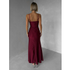 Vínové společenské dlouhé šaty ALVEA