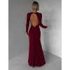 Vínové jednoduché společenské dlouhé šaty MORIEL