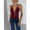 Vínový třpytivý top SCARLET s flitry