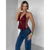 Vínový třpytivý top SCARLET s flitry