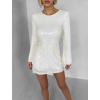 Bílé flitrované krátké koktejlové šaty ELYSIA s kraťásky