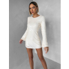 Bílé flitrované krátké koktejlové šaty ELYSIA s kraťásky