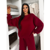 Bordó bavlněná zateplená oversize mikina LOFARI