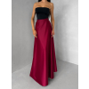 Bordó saténová zavinovací dlouhá sukně DENISSE