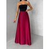 Bordó saténová zavinovací dlouhá sukně DENISSE