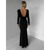 Černé jednoduché společenské dlouhé šaty MORIEL