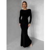 Černé jednoduché společenské dlouhé šaty MORIEL