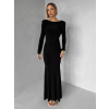 Černé jednoduché společenské dlouhé šaty MORIEL