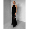 Černé společenské krajkové dlouhé šaty KRETONA