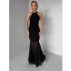 Černé společenské krajkové dlouhé šaty KRETONA