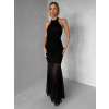 Černé společenské krajkové dlouhé šaty KRETONA