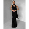 Černé společenské dlouhé šaty RAVILETA s vlečkou