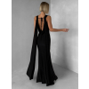 Černé společenské dlouhé šaty RAVILETA s vlečkou