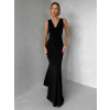 Černé společenské dlouhé šaty RAVILETA s vlečkou