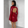 Červené flitrované koktejlové šaty ELYSIA s kraťásky