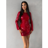 Červené flitrované koktejlové šaty ELYSIA s kraťásky