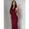 Červené společenské flitrové dlouhé šaty HENTARI