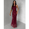 Červené společenské flitrové dlouhé šaty HENTARI