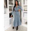 Modré džínové dlouhé šaty ROUKALA