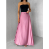 Starorůžová saténová dlouhá maxi zavinovací sukně DENISSE
