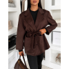 Tmavě hnědý semišový kabátek VYNADRA