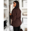 Tmavě hnědý semišový kabátek VYNADRA