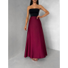 Vínová saténová dlouhá zavinovací maxi sukně DENISSE