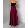 Vínová saténová dlouhá zavinovací maxi sukně DENISSE