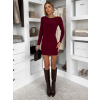 Bordo koktejlové krátké šaty MEKIRO