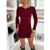 Bordo koktejlové krátké šaty MEKIRO