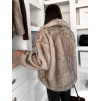 Béžový kožešinový žíhaný faux fur kabát MINVERO