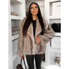 Béžový kožešinový žíhaný faux fur kabát MINVERO