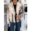Bílý kožešinový faux fur krátký kabátek CAVONTE